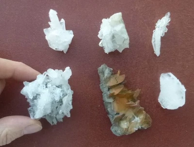 Quartz, Calcite de Maurienne (6 pièces) ~ Savoie France ~ Minéraux Alpins - Photo 1/4