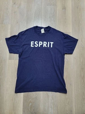 Vintage 90s USA Made Esprit Navy Logo Tshirt Size M - Image 1 of 4
