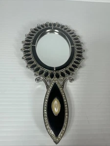 Specchio antico vintage decorato a mano gioiello - specchio boudoir vanità strass 8" - Foto 1 di 5