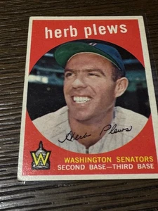 1959 Topps - Herb Plews #373 - Washington Senators - EX+ - Envío gratuito - Imagen 1 de 2