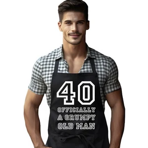 40th Birthday BBQ Cooking Kitchen Apron 40 Years Old Born 1985 Grumpy Old Man - Picture 1 of 6