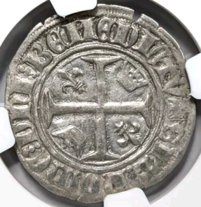 Charles VI France Silver Blanc Guenar 1380-1422 NGC XF40 Saint Joan of Arc Era - Picture 1 of 14