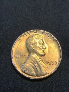 1959 Lincoln Penny One-Cent Proof-U.S. Mint Coin 1c from Proof Set - Picture 1 of 8