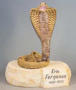Urna conmemorativa de cremación restos humanos adultos estatua cobra serpiente funeral artístico - Imagen 1 de 10