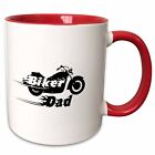 3dRose Biker Dad. motorbike motorcycle daddy. Fast bike. cool black and white fl