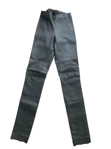 JOSEPH LEATHER LEGGINGS TROUSERS PANTS LAMBSKIN GREY 38 UK10 US4-6 - Picture 1 of 4