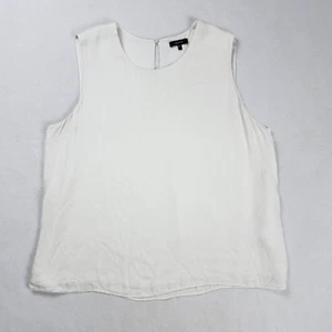 Quince Washable Stretch Silk Shell Tank Women's XL Ivory Keyhole Back Closure - Picture 1 of 11