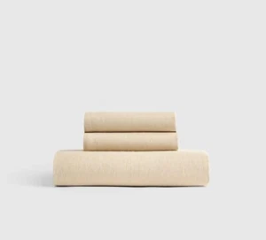 NWT! Quince 100% Linen Oat Bottom Fitted Sheet & 2 Pillowcases! King (499) - Picture 1 of 11