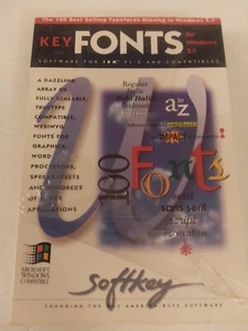Key Fonts For Windows 3.1 From SoftKey Vintage PC Software on Floppy LN - Picture 1 of 5