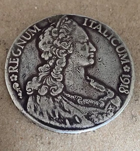 1918 R Italy Eritrea Thaler Talero Colonial Silver Coin King Emmanuel III (IT04) - Picture 1 of 8