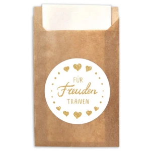 Freudentränen Flachbeutel + Aufkleber Hochzeit Verpackung von Taschentücher - Bild 1 von 8