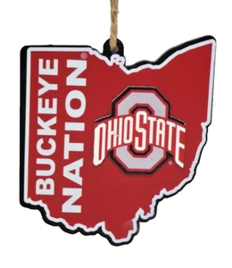 Ohio State Buckeyes State Shaped Wood Ornament 4" Team Sports America - Picture 1 of 2