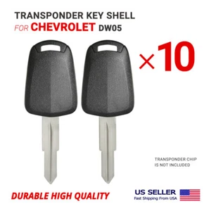 10X Transponder Key Shell Case With Blade for Chevrolet DW05 - Picture 1 of 2