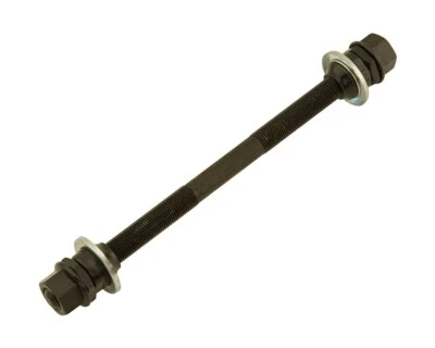 F&R ABSOLUTE 175MM LONG STEEL REAR BICYCLE HUB AXLE 3/8 IN BLACK.