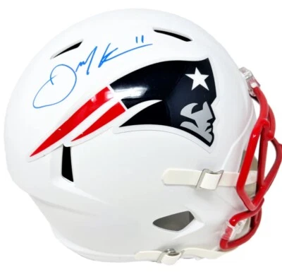 Julian Edelman Signed New England Patriots White Full Size Replica Helmet; JSA - Image 1 of 4