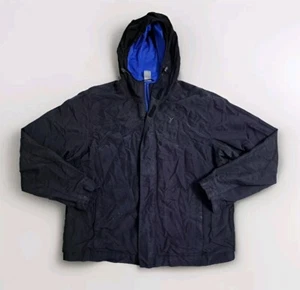 Old Navy Active Rain Jacket Nylon Men's XL Black Full Zip Hooded Windbreaker - Picture 1 of 13