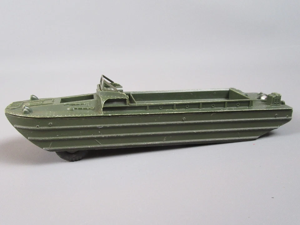 B637 Vintage 1960 Dinky 825 Francia GMC DUKW Kaki 1:50 Camion Militare Amphibio - Immagine 1 di 4