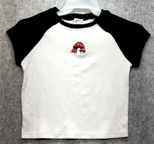 Rue 21 Junior Girls Mushroom Crop Top Baby Tee LRG - Picture 1 of 14