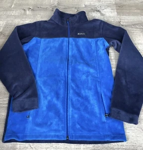 Columbia Boys Fleece Jacket Youth Boys XL 18/20 Blue 2 Toned Full Zip Pockets - Picture 1 of 11
