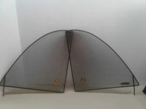 Vintage MCM 1960's Majestic Fireplace Screens Black Brass Knobs - Picture 1 of 6