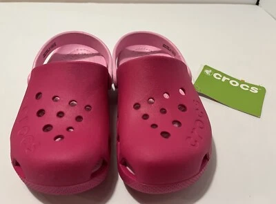 New Crocs Kids Electro Clog in Candy Pink / Carnation Size US J2 Extra Roomy - Image 1 of 4