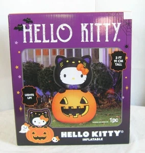 Hello Kitty Halloween Inflable Gato Negro Calabaza Interior Exterior 2024 Nuevo en Caja - Imagen 1 de 5
