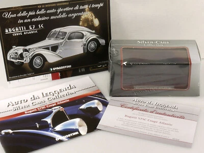 PRL) 2010 BUGATTI COUPE' ATLANTIC SILVER CARS COLLECTION ATLAS 1:43 AUTO MODEL   - Immagine 1 di 4