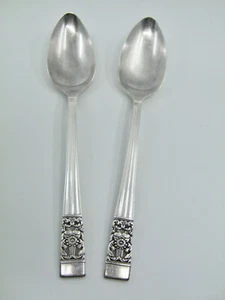 2 cucharas de sopa ovaladas Oneida Community Coronation plato de plata 7 3/8 pulgadas - Imagen 1 de 3