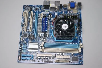 Gigabyte Motherboard Ga-ma785gm-us2h socket AM3 +AMD 3.3Ghz Athlon CPU - Image 1 of 3