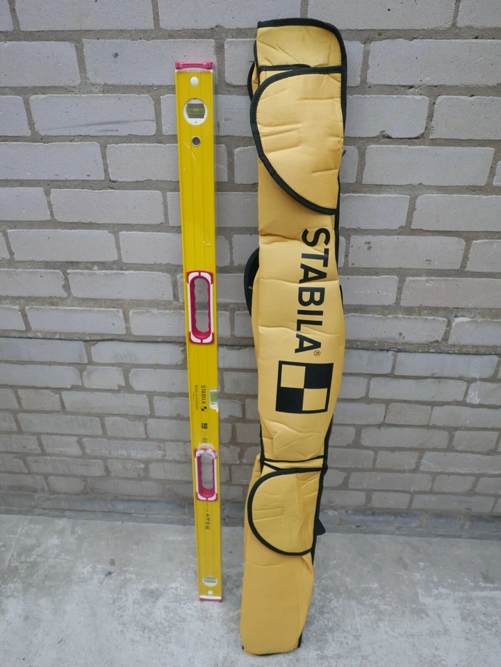 STABILA 196/2 48" RIBBED HAND GRIP SPIRIT LEVEL + 18986 5 POCKET CARRYING CASE  - Image 1 of 1