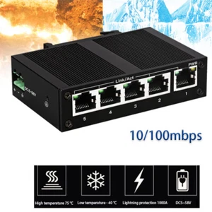 5-port industrial 100M switch Ethernet Network Switch Splitter Extender RJ45 HUB - Picture 1 of 9