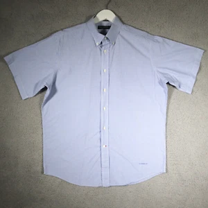 Daniel Cremieux 100% Cotton Shirt Mens Large Short Sleeve Button Up - Blue Check - Picture 1 of 11