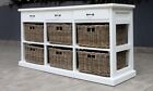 Paris Hamptons Style Storage Cupboard Chest Of 6 Rattan Drawers Mahogany