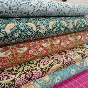 William Morris Strawberry Thief Collection Fabrics Quilting 110cm wide Per 50cm - Picture 1 of 133