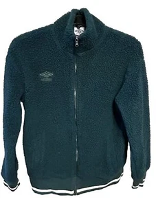 Umbro Sherpa Fleece Zip Jacket Womens Small  Full Zip Green Gorpcore Hiking - Picture 1 of 9