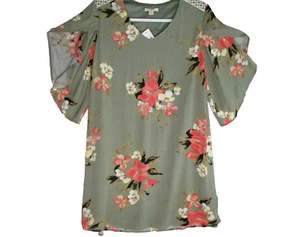 Neu mit Etikett Cato Damenkleid Blumenmuster Fledermausärmel Häkelspitze gefüttert Größe Small - Bild 1 von 9