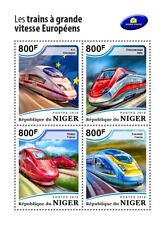 European High Speed Trains MNH Stamps 2018 Niger M/S