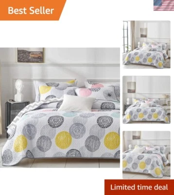 Lujoso Juego de Edredón Reversible California King Size - Ropa de Cama Lunares Coloridos E... Foto 1 de 4