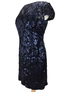 Vestido de lentejuelas Patra para mujer talla 8 azul manga gorra sujetador inserción como está - Imagen 1 de 10