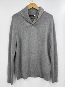 Saks Fifth Avenue Pullover Herren grau 100% Kaschmir Schalkragen Pulli Medium - Bild 1 von 6