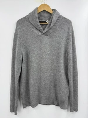 Suéter Saks Fifth Avenue Para Hombres Gris 100% Cachemira Mantón Cuello Pullover Mediano Foto 1 de 4