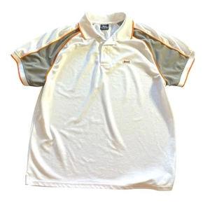 Vintage 80s 90s Le Tigre Polo Shirt Men's Large Short Sleeved White Gray Orange - Picture 1 of 13