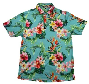 Bad Birdie Herren Medium Performance Golf Poloshirt Tropical Floral AOP Print - Bild 1 von 7