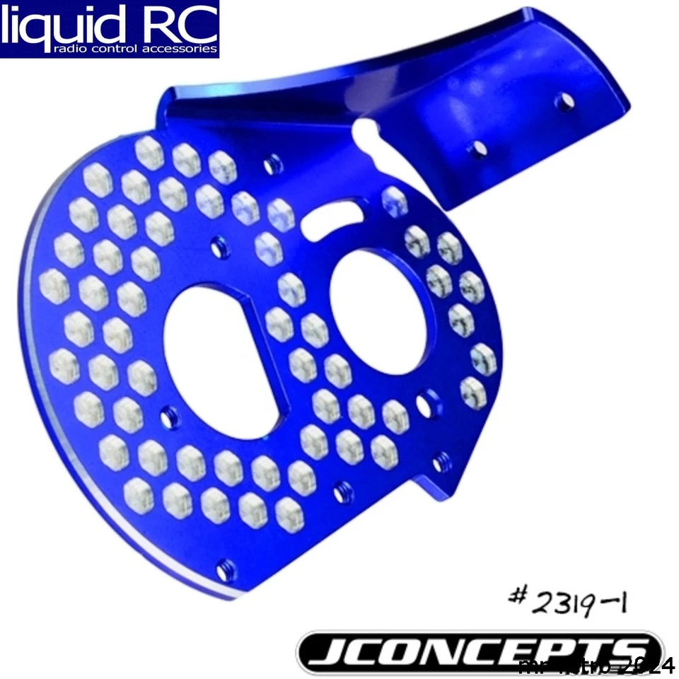 JConcepts 2319-1 RC10 Aluminum Rear Motor Plate Honeycomb Blue - Image 1 of 1