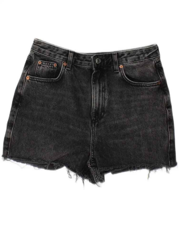 TOPSHOP Womens Mom High Waist Denim Shorts UK 12 Medium W30  Grey CZ14 - Image 1 of 3