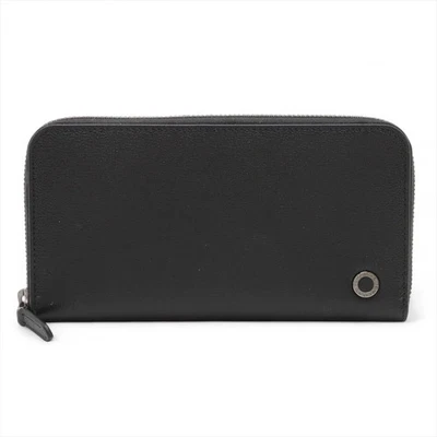 Cartera redonda de cuero con cremallera negra Bvlgari Bvlgari Bvlgari Foto 1 de 4