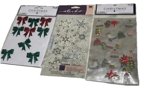 Menge 3 Weihnachten Aufkleber Verzierungen für Karten oder Scrapbooking - Bild 1 von 4