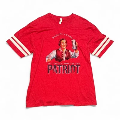 Camiseta Samuel Adams Patriot Varsity XL Roja Brezo Años 70 Rayas Cerveza De Colección Foto 1 de 4
