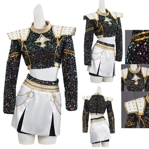 Kids Girls Mira Rumi Zoey Cosplay Costume Halloween Party Black Dress Tops Suits - Picture 1 of 22