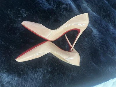 Christian Louboutin Pigalle Follies 100 лакированная кожа насосы голая размер 39,5 - Изображение 1 из 4